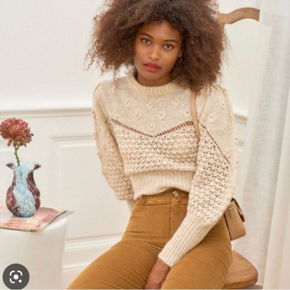 NWT Rouje Sylvie open knit sweater in oatmeal size 34